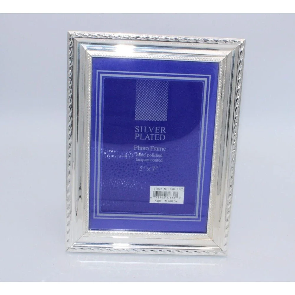 Vintage Silver Plated Picture Frame 5x7 Photograph Hand Polished Lacquer Coated